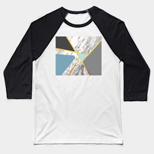 Geometric marble print, color blocking blue Baseball T-Shirt